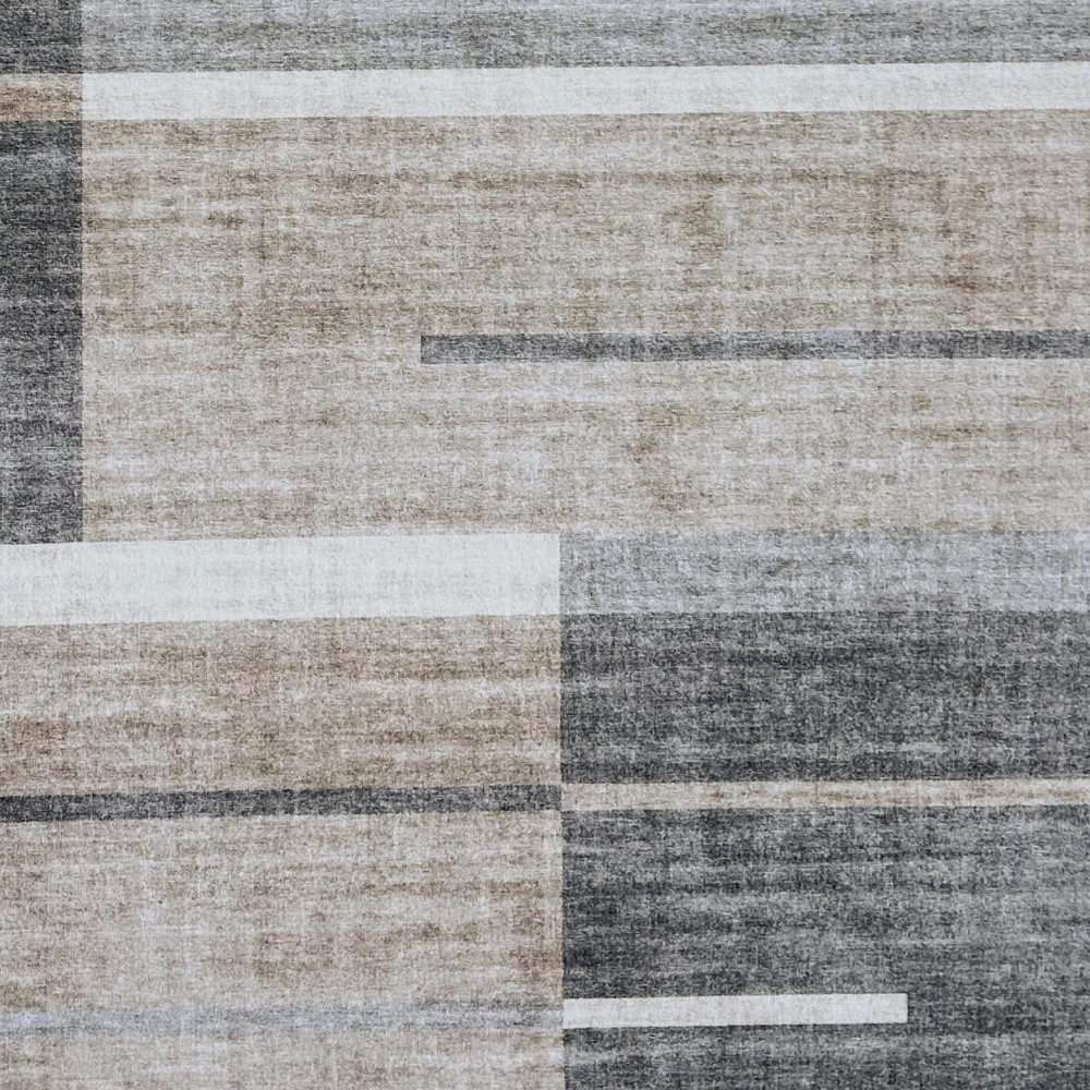 5" X 8" Gray and Brown Abstract Area Rug