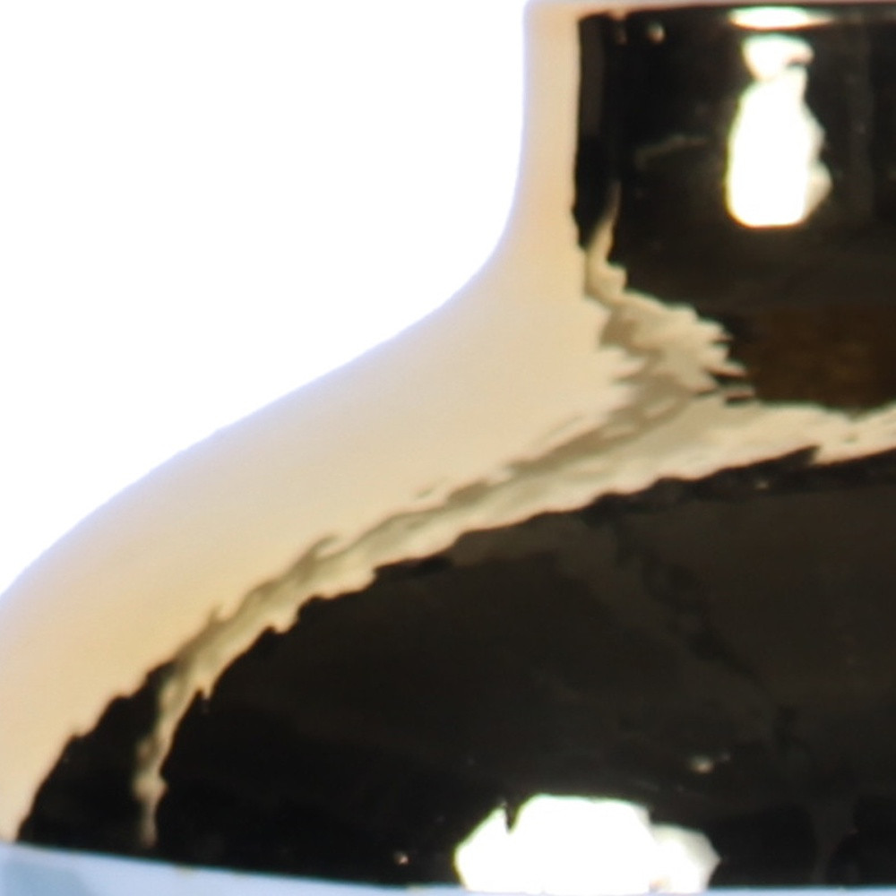 20-inch White, Green, and Gold Abstract Trumpet Ceramic Vase