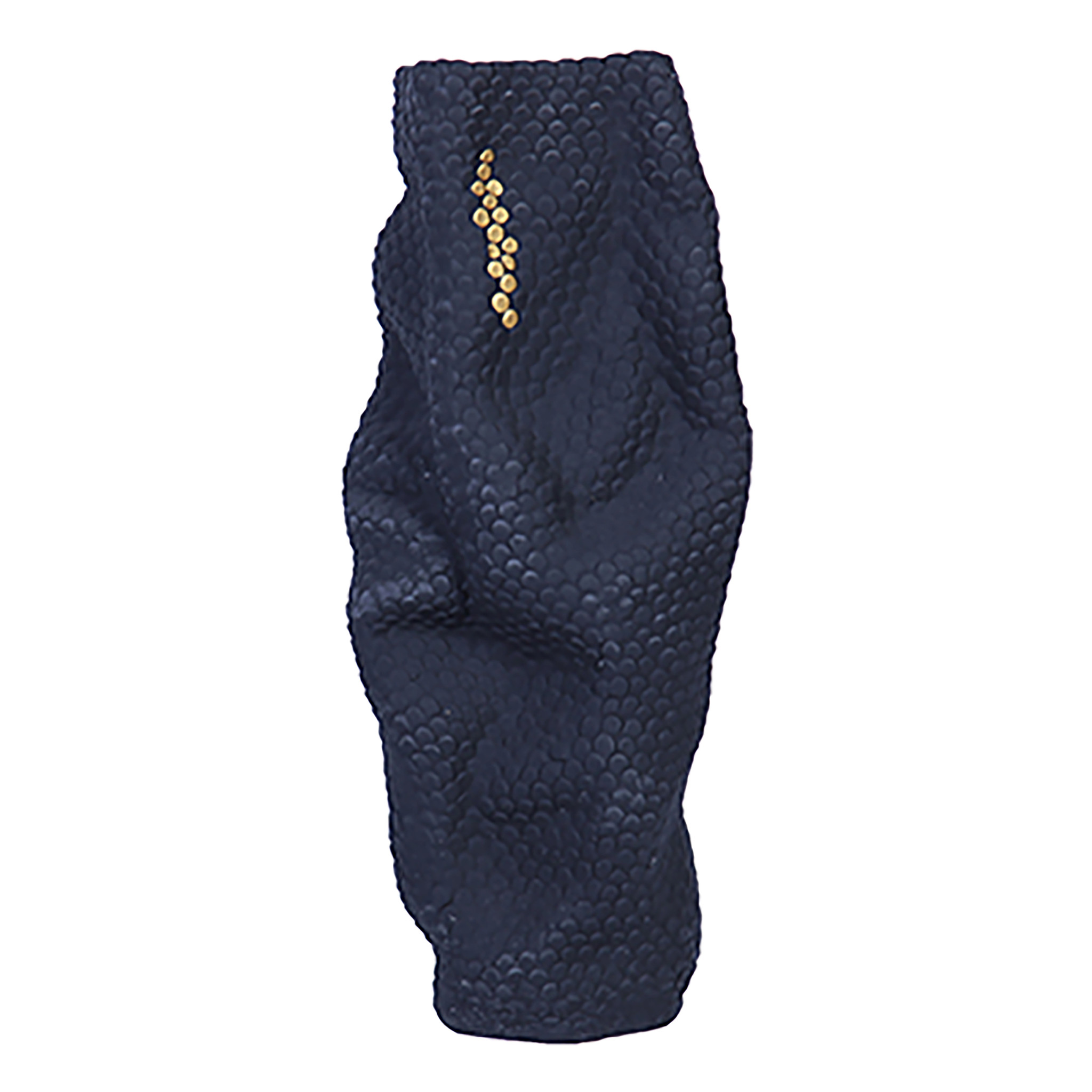 20-inch Navy Blue and Gold Abstract Ceramic Vase