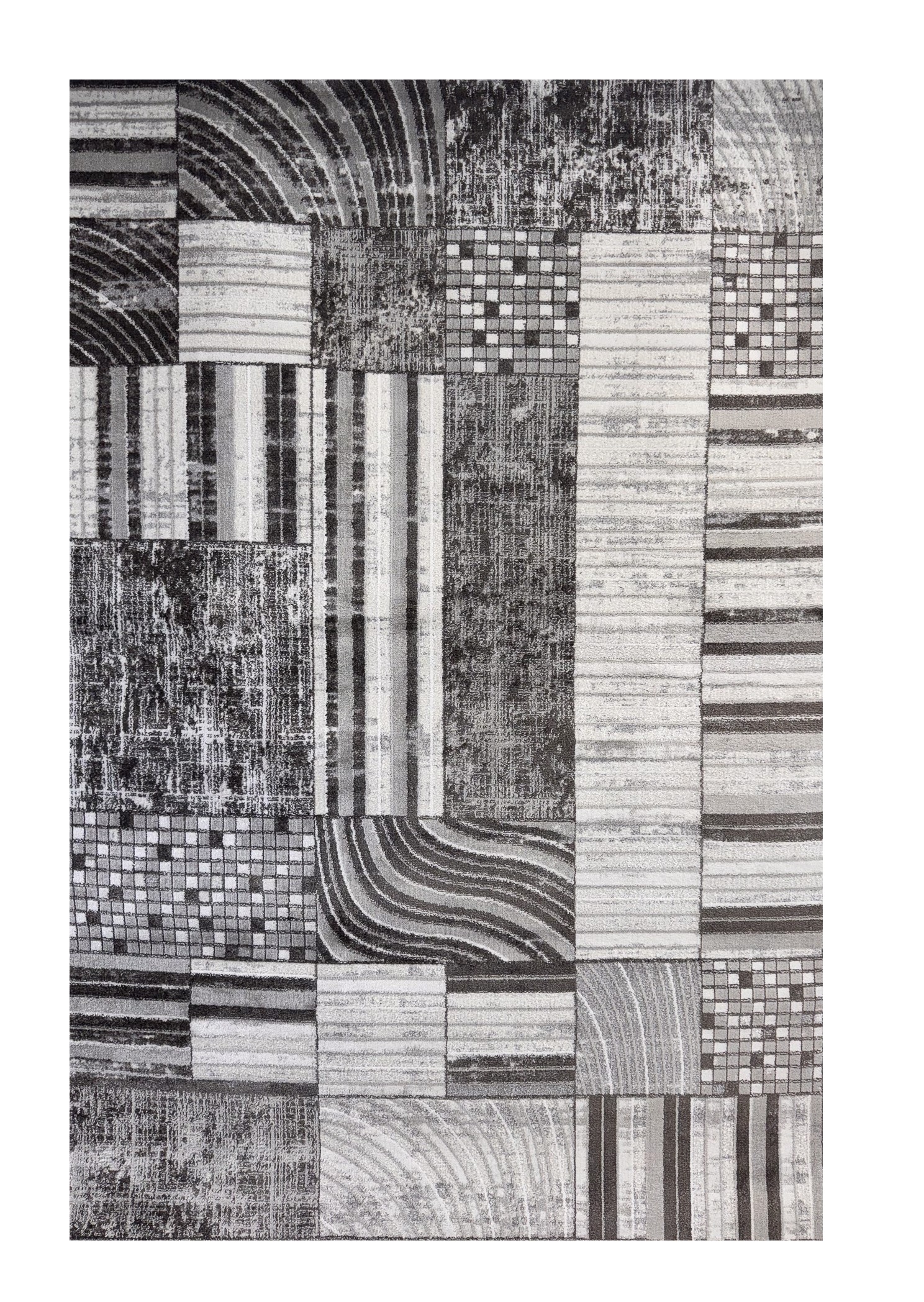 4" X 6" Gray Brown and Beige Abstract Area Rug