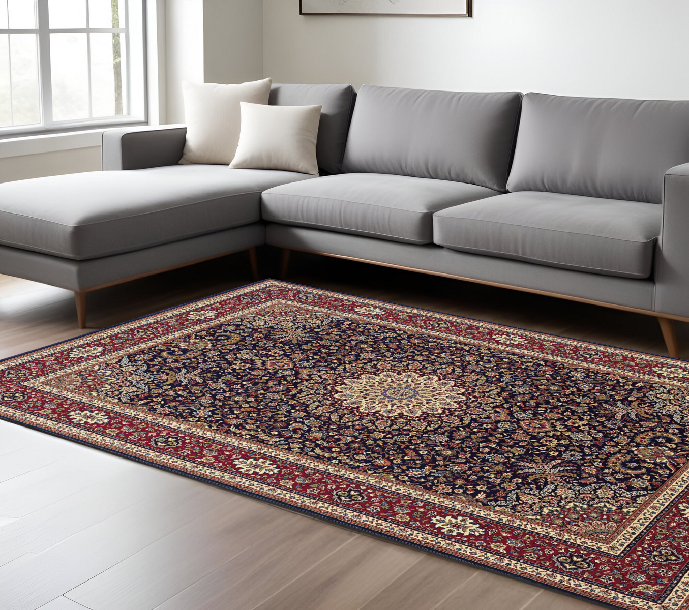 10' X 13' Blue And Red Oriental Area Rug-574275-1