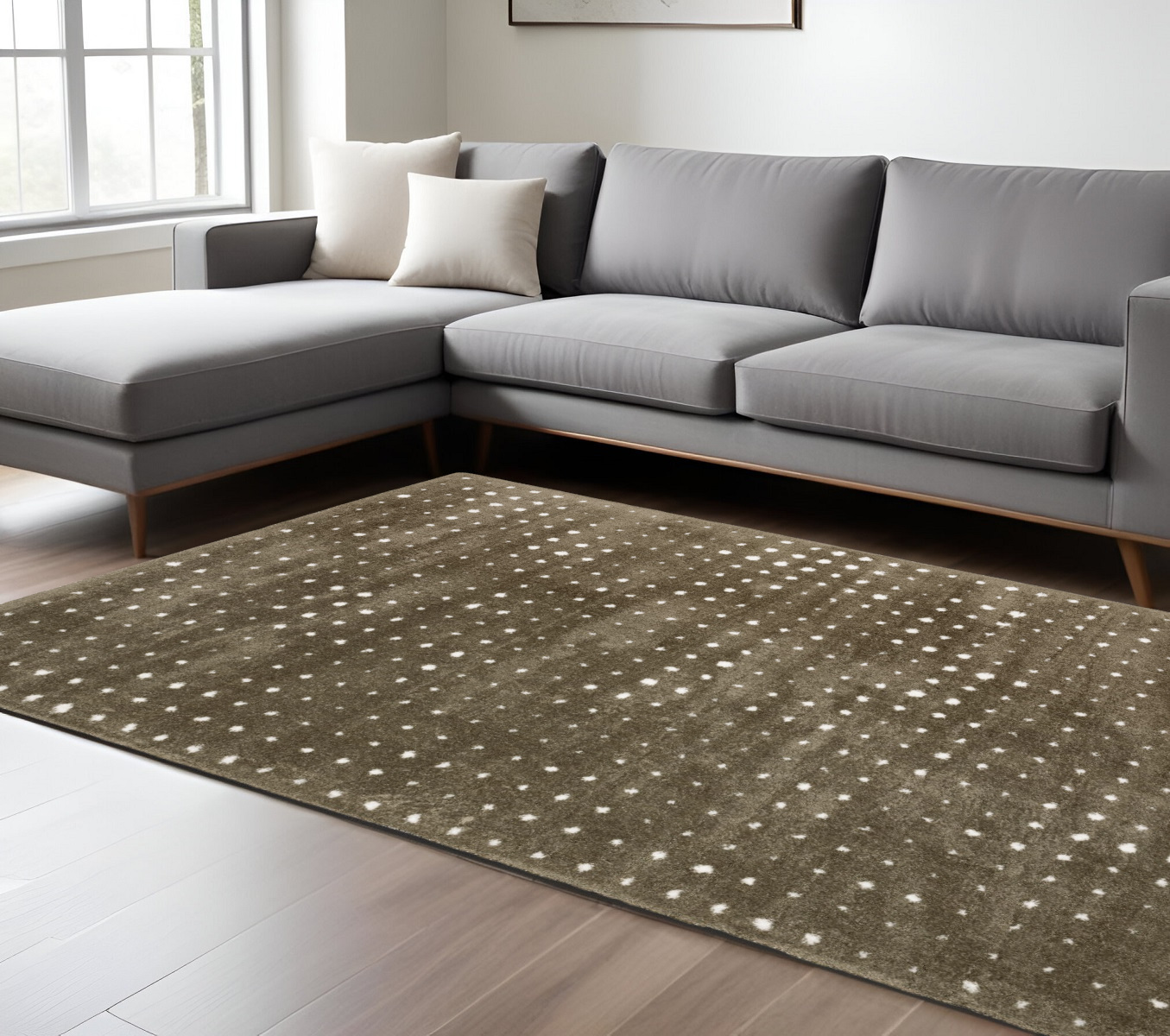 8' X 11' Brown And Ivory Geometric Area Rug-575047-1