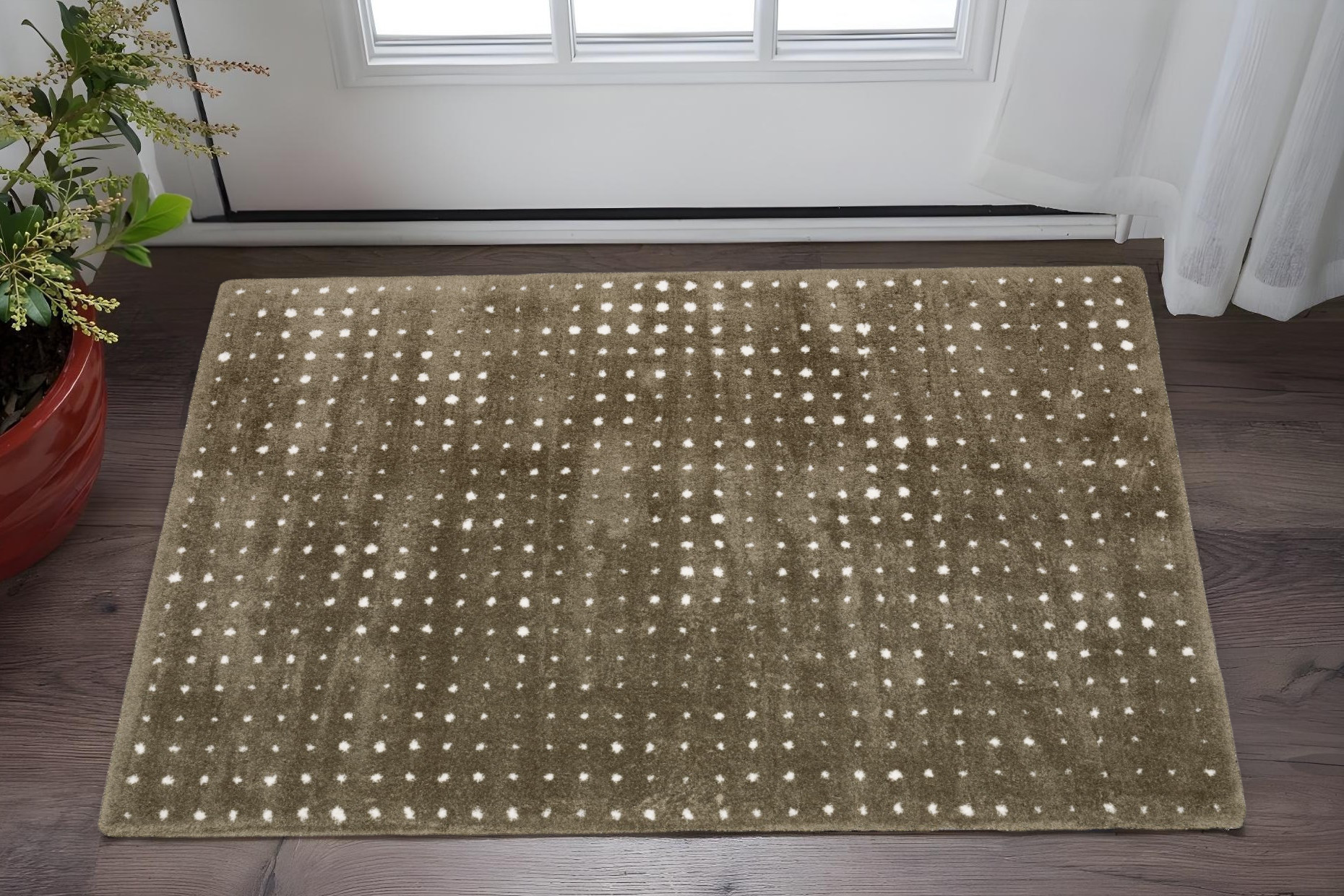 2' X 3' Brown And Ivory Geometric Area Rug-575300-1