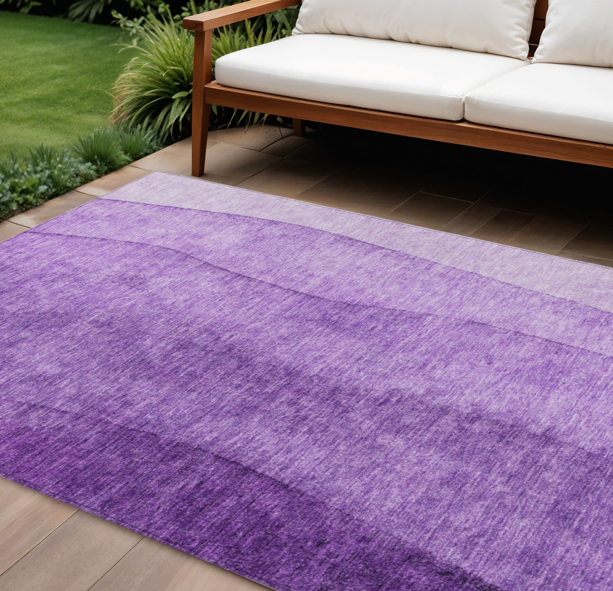 9' X 12' Purple And Lavender Ombre Washable Indoor Outdoor Area Rug-581826-1