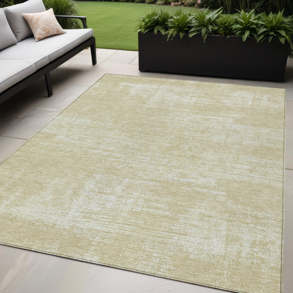 5' X 8' Beige Tan And Taupe Abstract Washable Indoor Outdoor Area Rug-588763-1