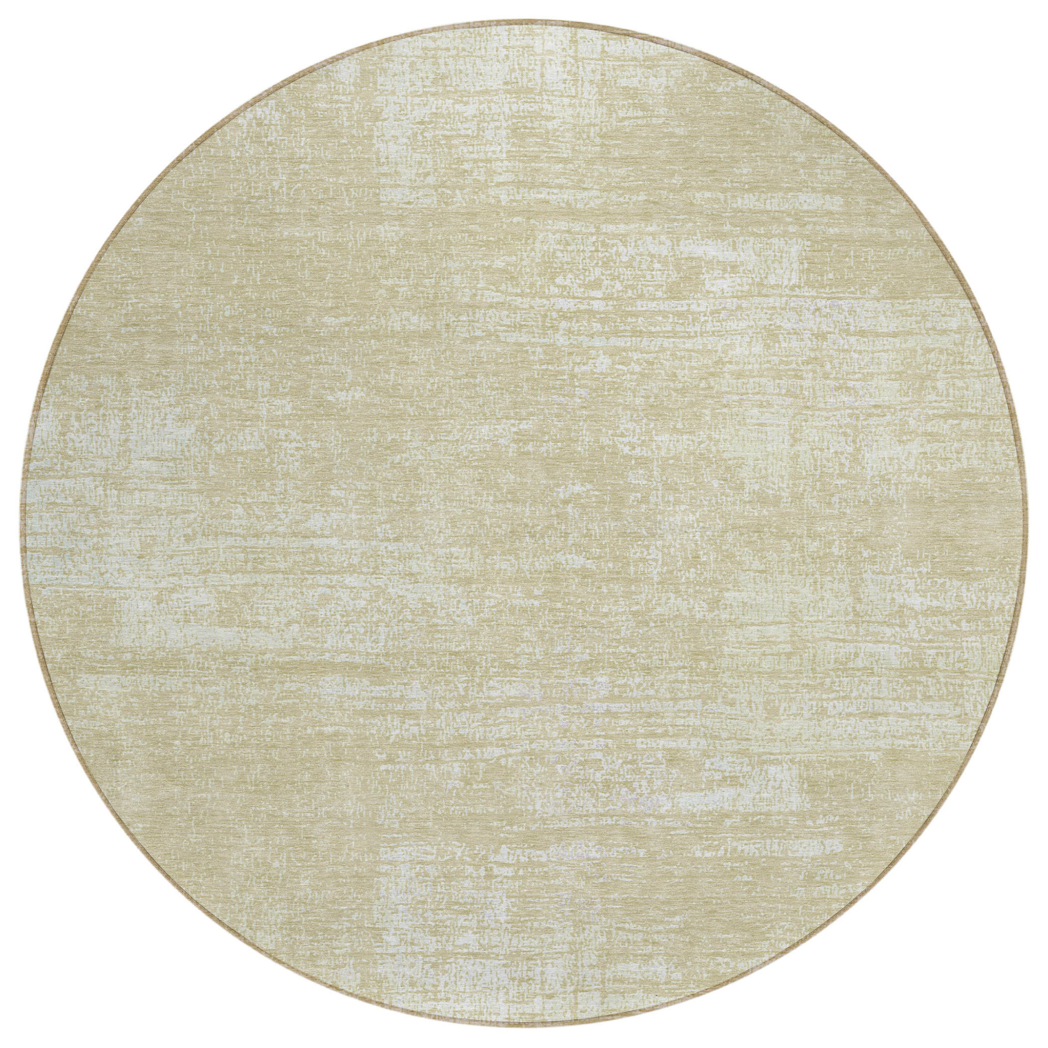 8' Beige Tan And Taupe Round Abstract Washable Indoor Outdoor Area Rug-588764-1