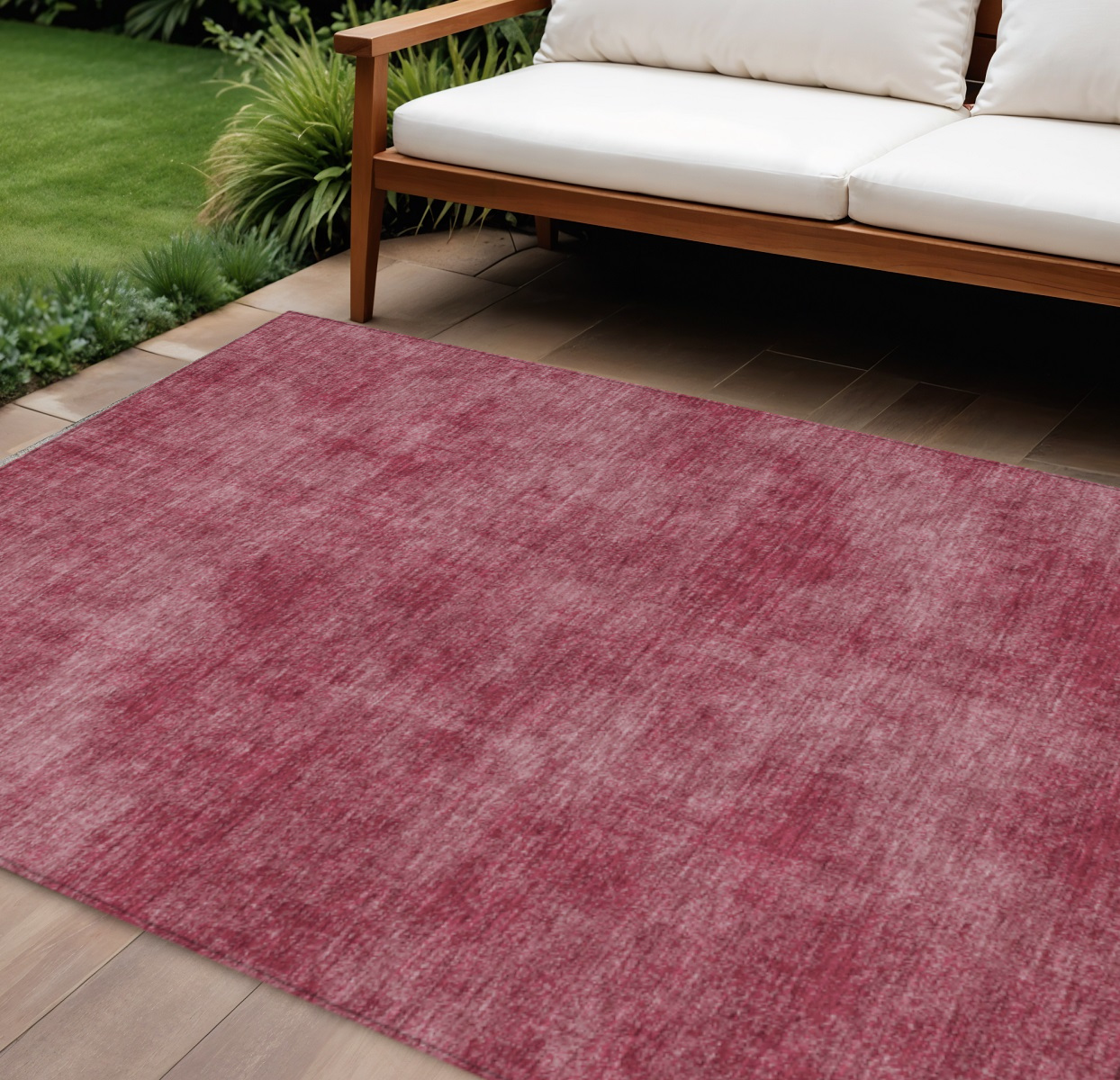 9' X 12' Red Washable Indoor Outdoor Area Rug-598816-1