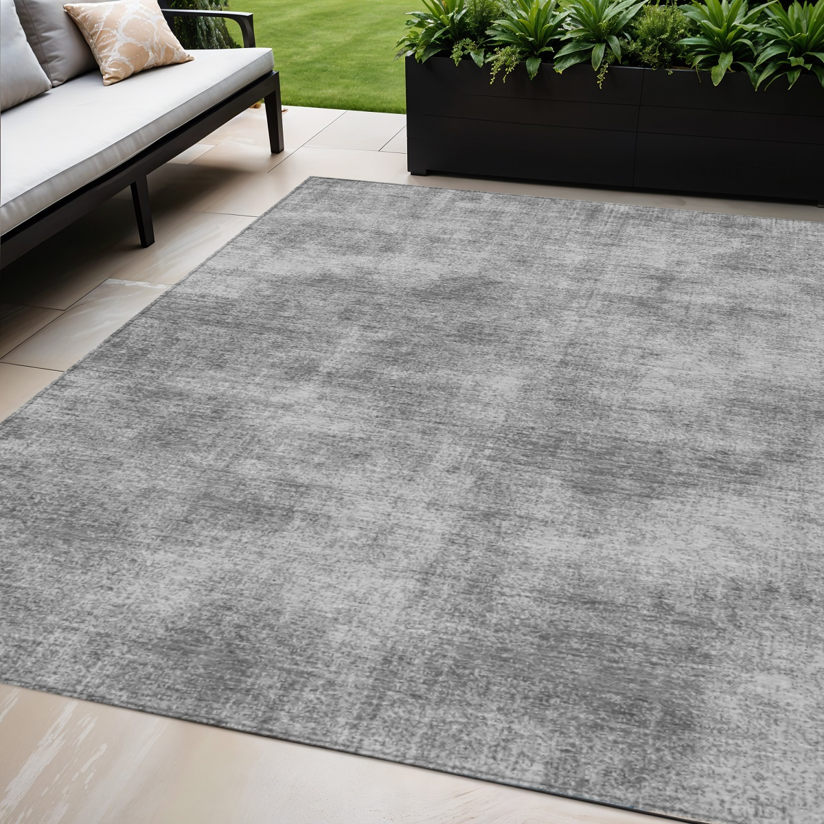 5' X 8' Gray Washable Indoor Outdoor Area Rug-598825-1