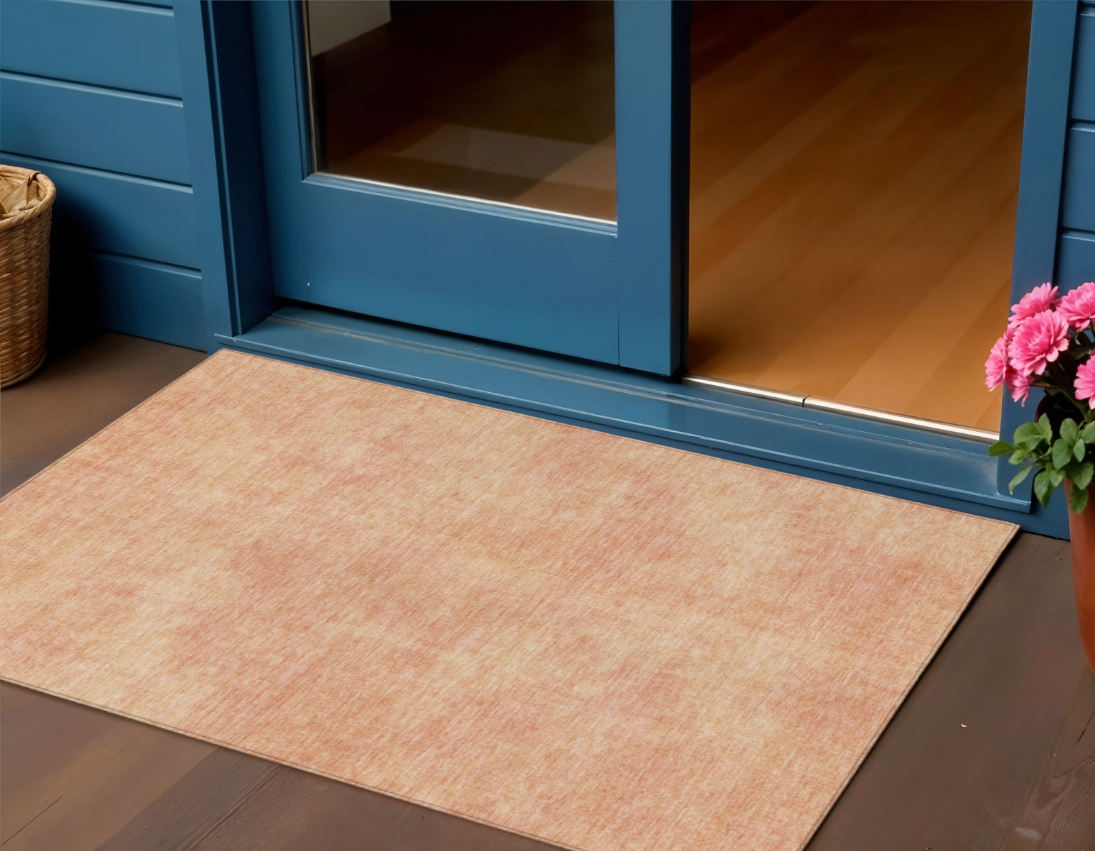 3' X 5' Peach Washable Indoor Outdoor Area Rug-598836-1