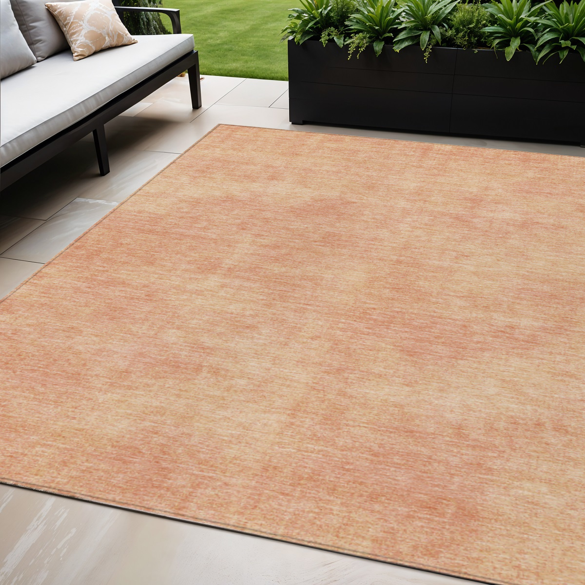 5' X 8' Peach Washable Indoor Outdoor Area Rug-598837-1