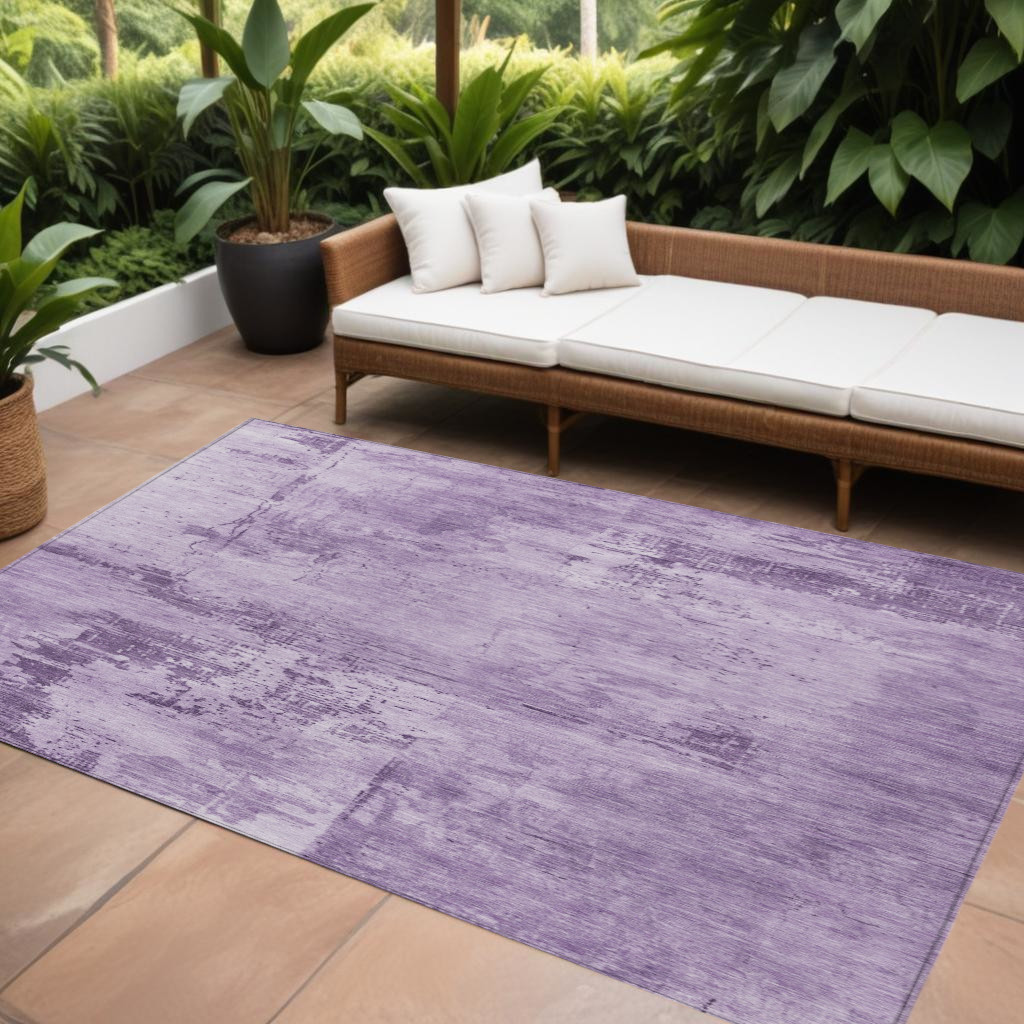 10' X 14' Lavender And Purple Abstract Washable Indoor Outdoor Area Rug-602724-1