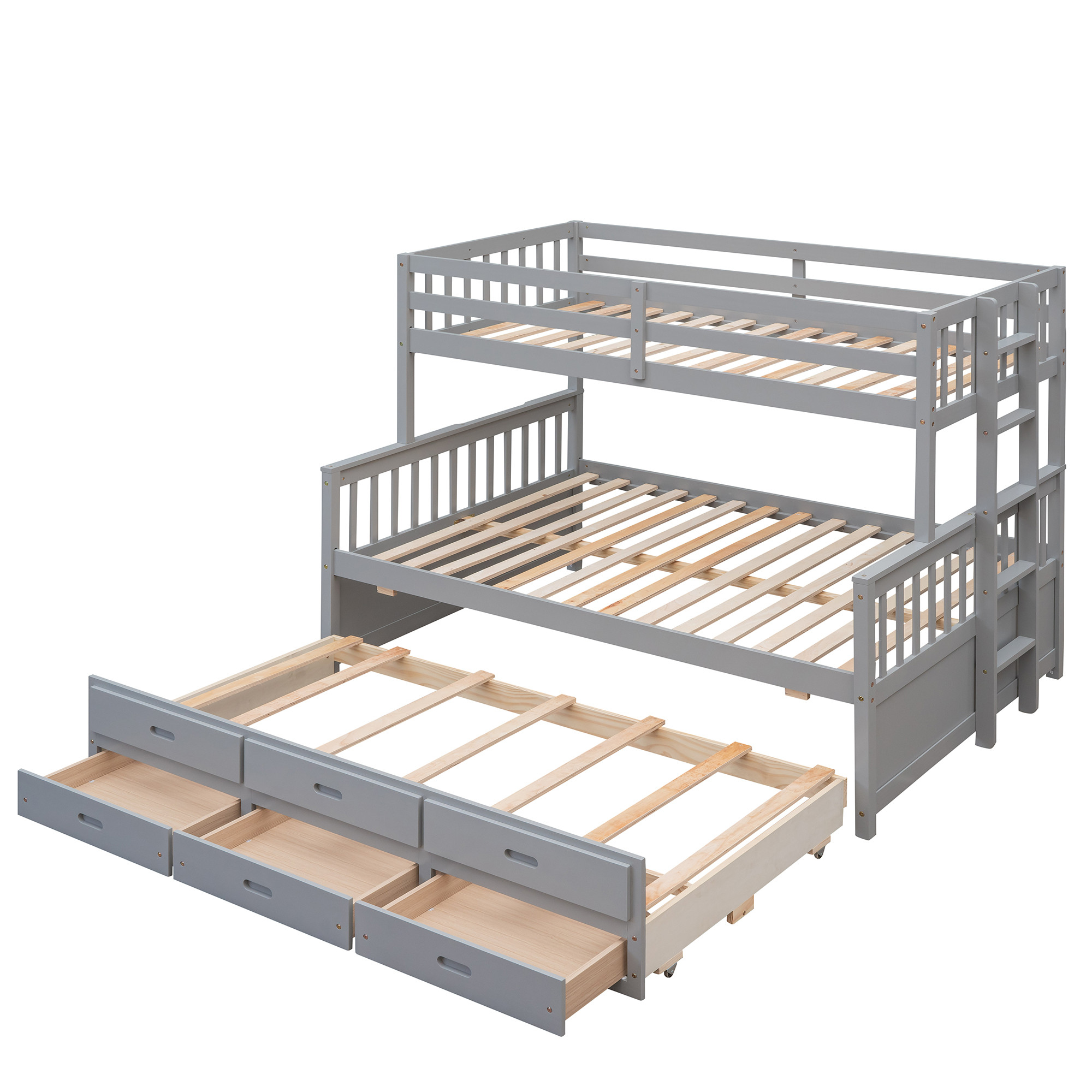 Gray Twin Over Full Solid Wood Bunk Bed With Drawers And Trundle And Storage and other Purchase Wholesale twin mattress. Free Returns & Net 60 Terms on Faire trending on Faire.