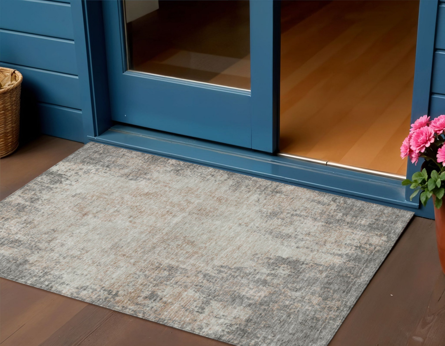 3' X 5' Taupe And Ivory Abstract Washable Indoor Outdoor Area Rug-612370-1