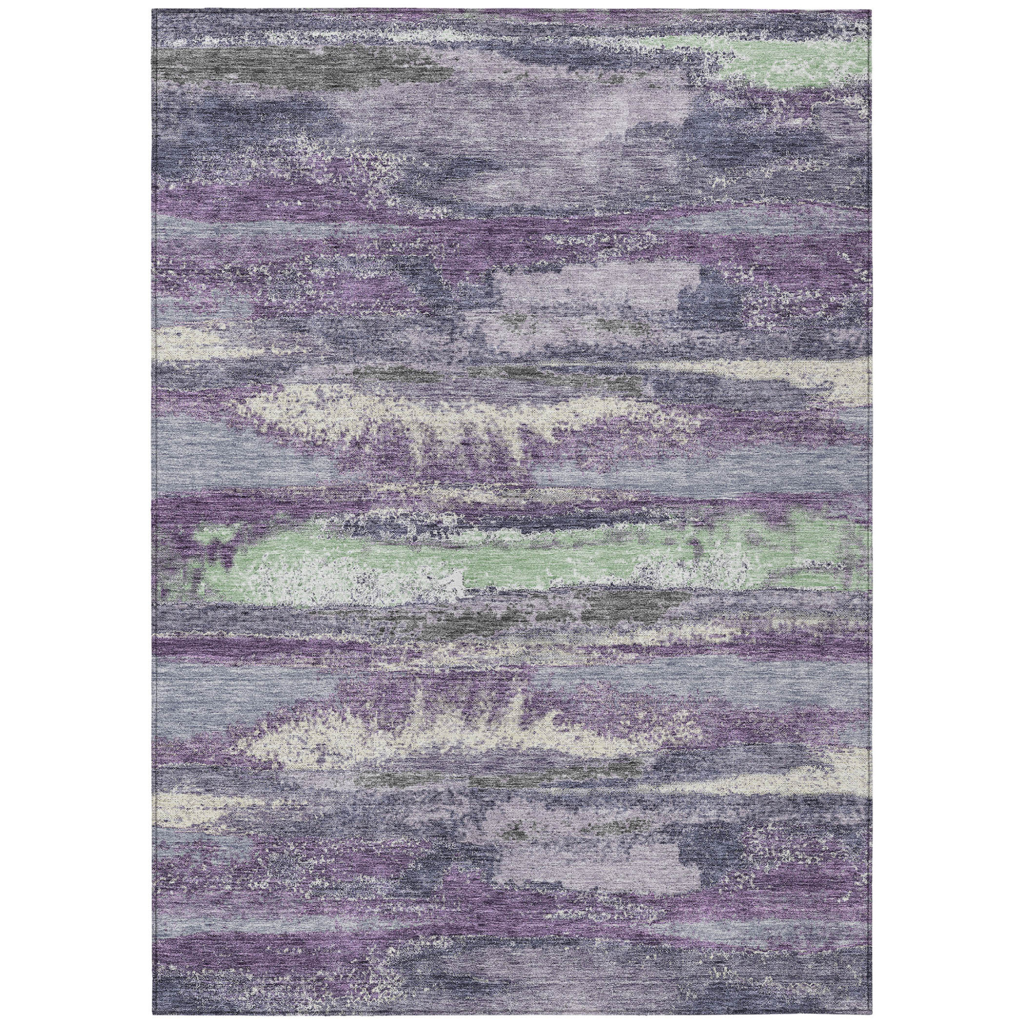 10' X 14' Purple And Lavender Abstract Washable Indoor Outdoor Area Rug-612550-1