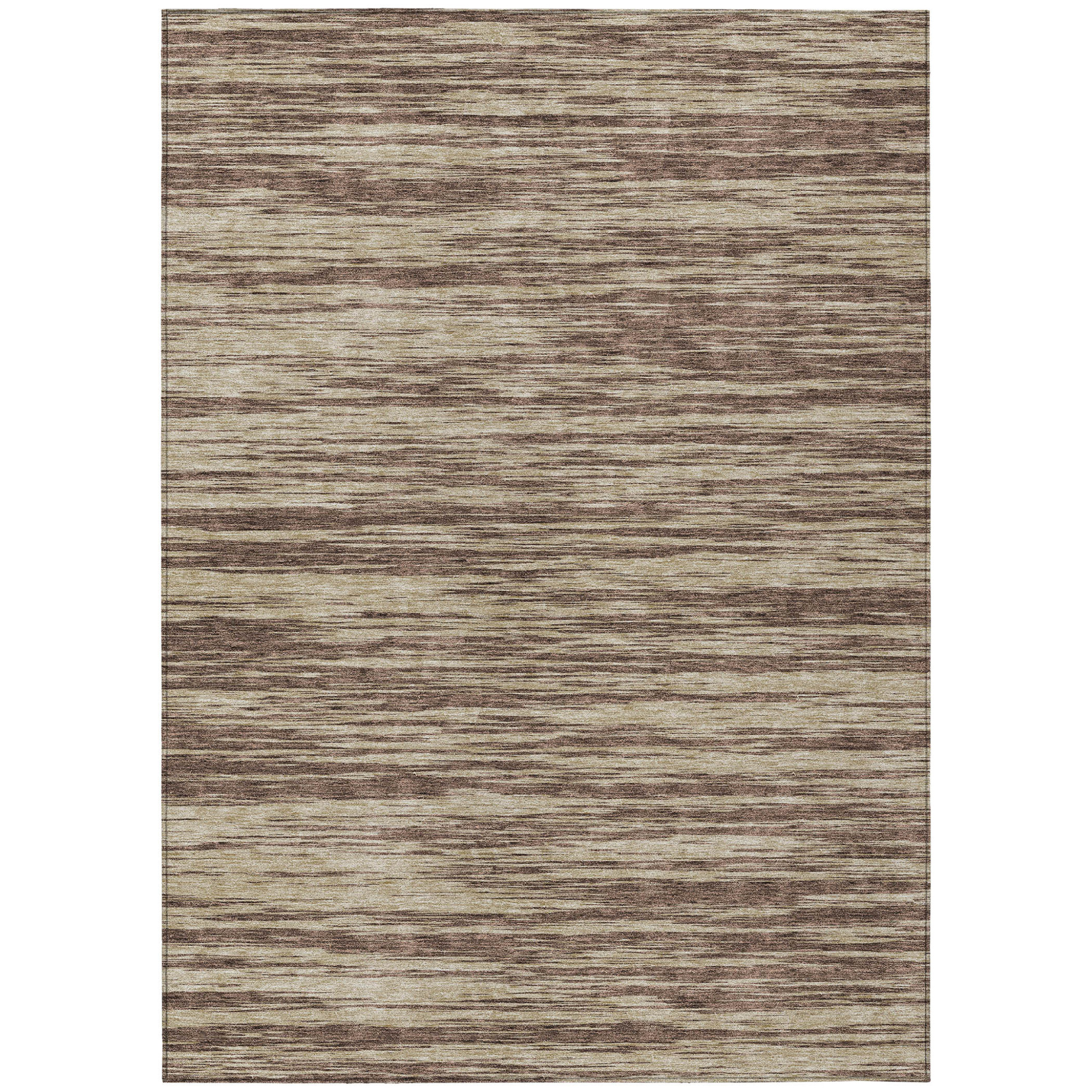 8' X 10' Brown And Beige Abstract Washable Indoor Outdoor Area Rug-613076-1