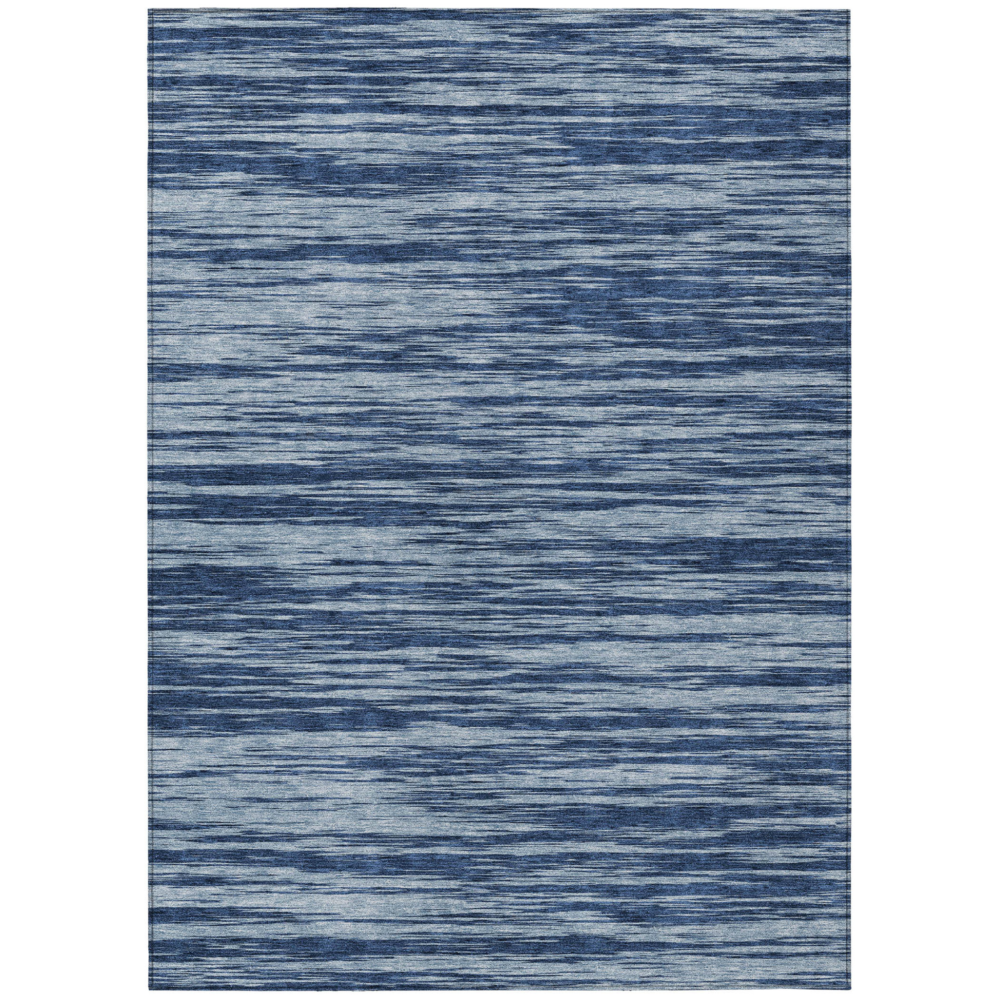 8' X 10' Blue And Navy Blue Abstract Washable Indoor Outdoor Area Rug-613082-1