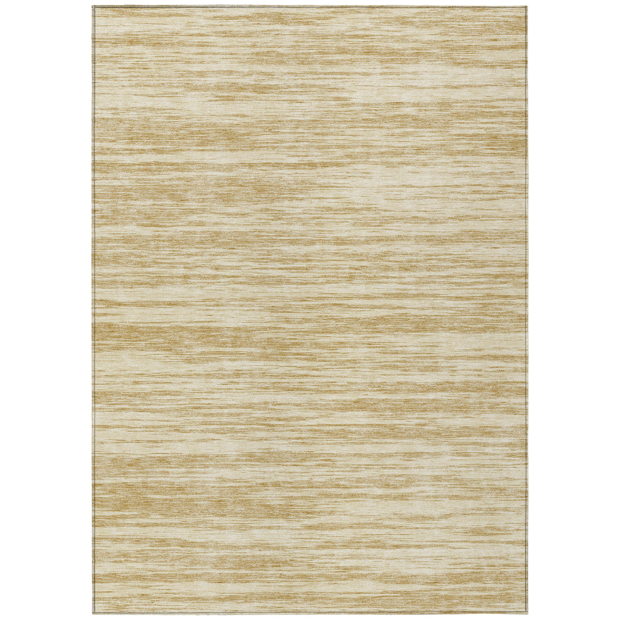 9' X 12' Gold And Ivory Abstract Washable Indoor Outdoor Area Rug-613095-1