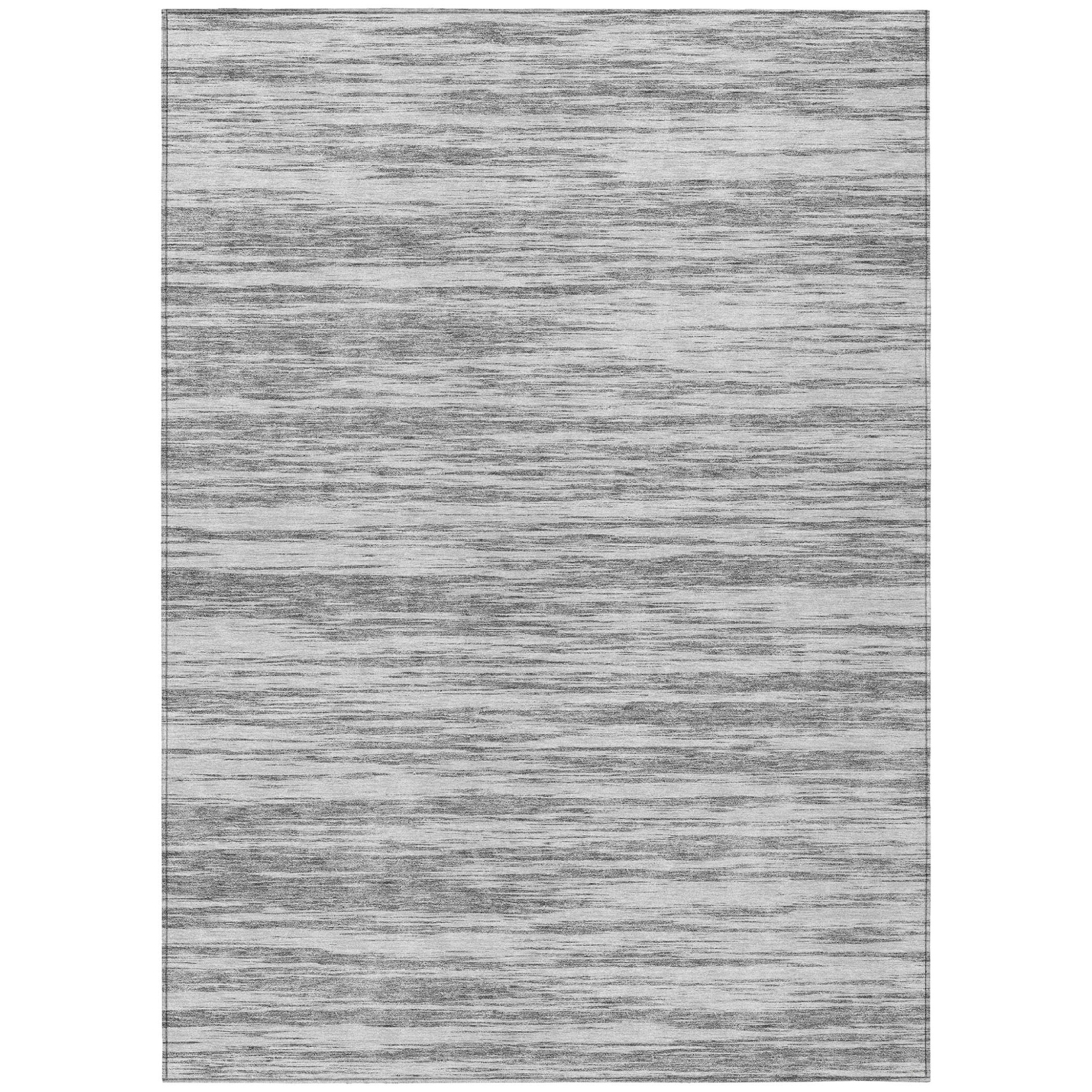 3' X 5' Gray And Ivory Abstract Washable Indoor Outdoor Area Rug-613097-1