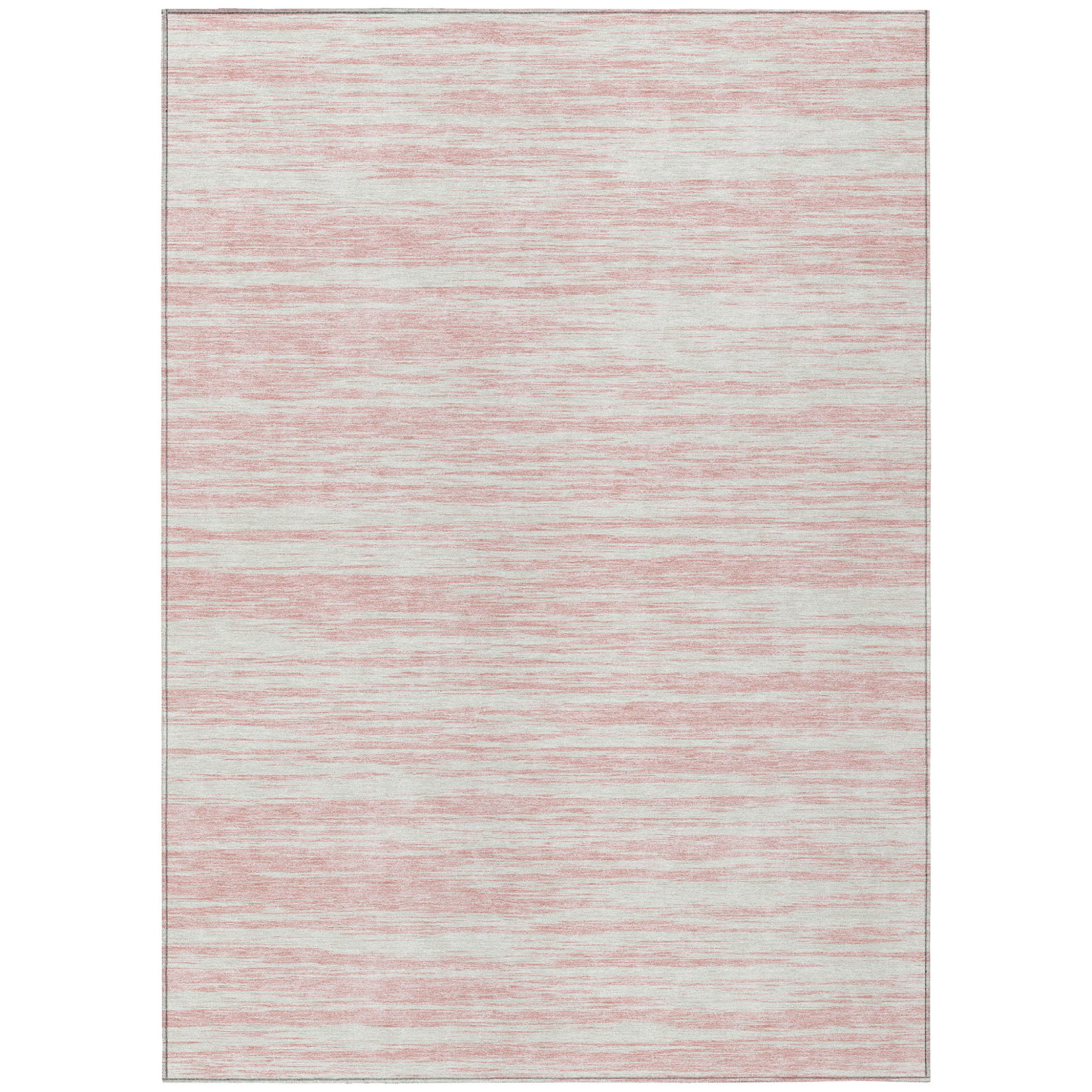 8' X 10' Pink And Ivory Abstract Washable Indoor Outdoor Area Rug-613118-1