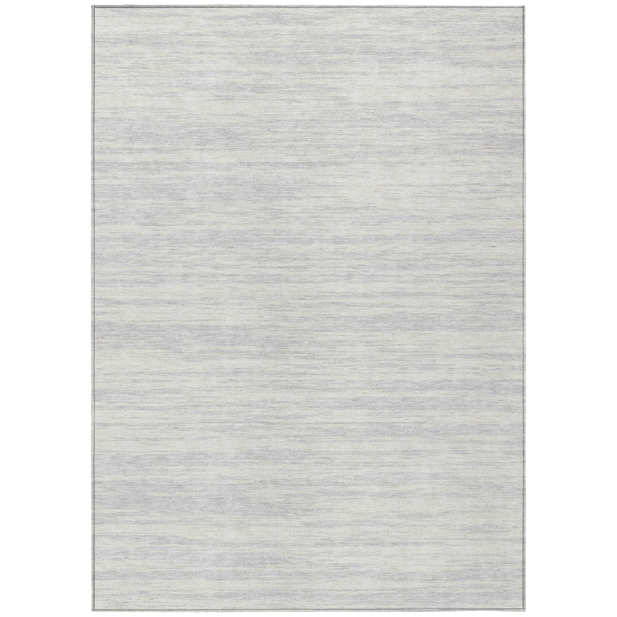 3' X 5' Silver And Ivory Abstract Washable Indoor Outdoor Area Rug-613121-1