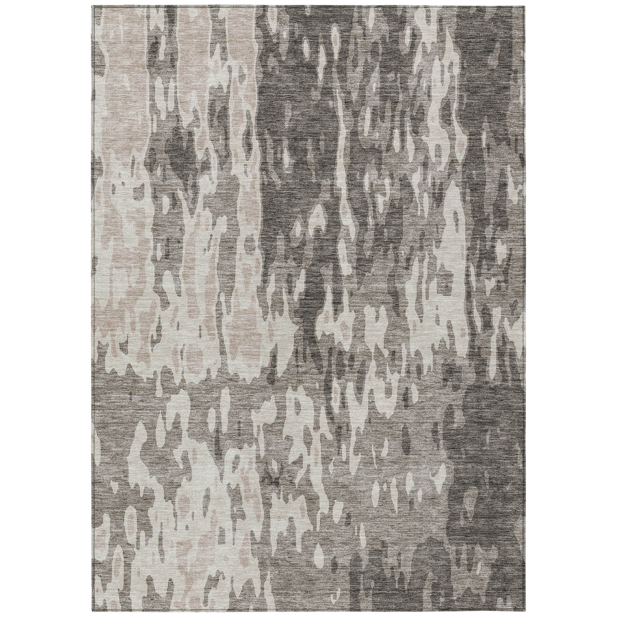 9' X 12' Taupe And Ivory Abstract Washable Indoor Outdoor Area Rug-613384-1