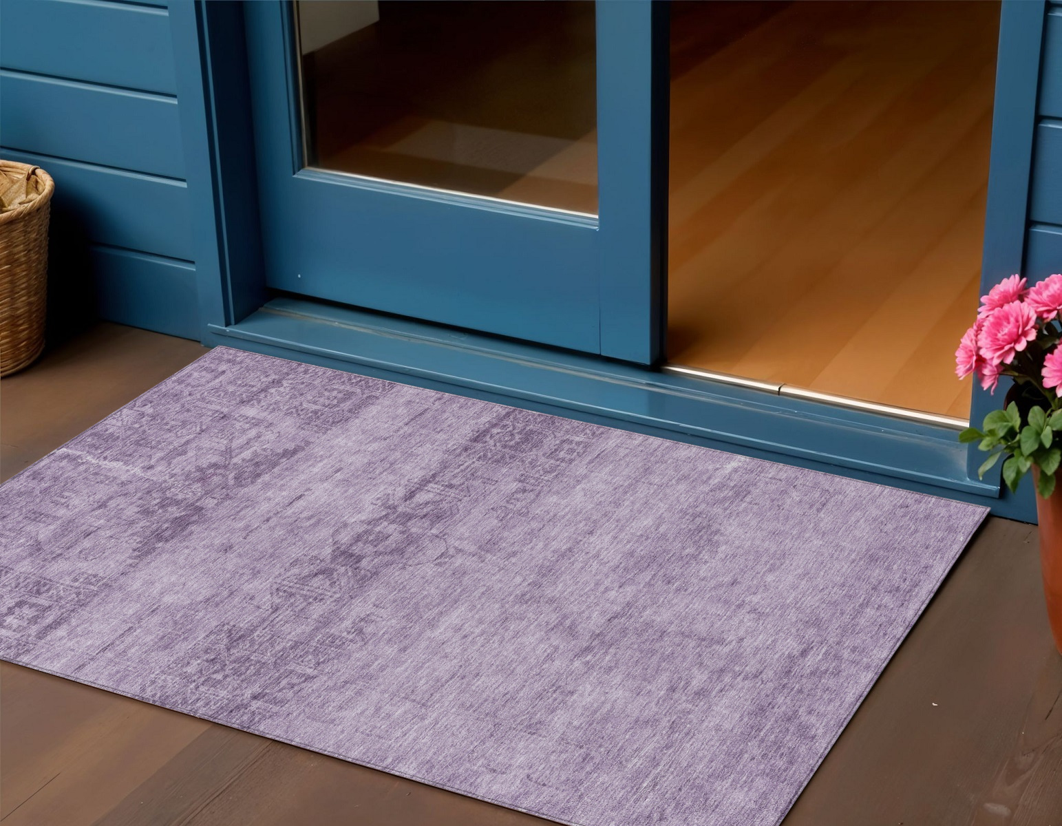 3' X 5' Plum And Purple Medallion Washable Indoor Outdoor Area Rug-616124-1