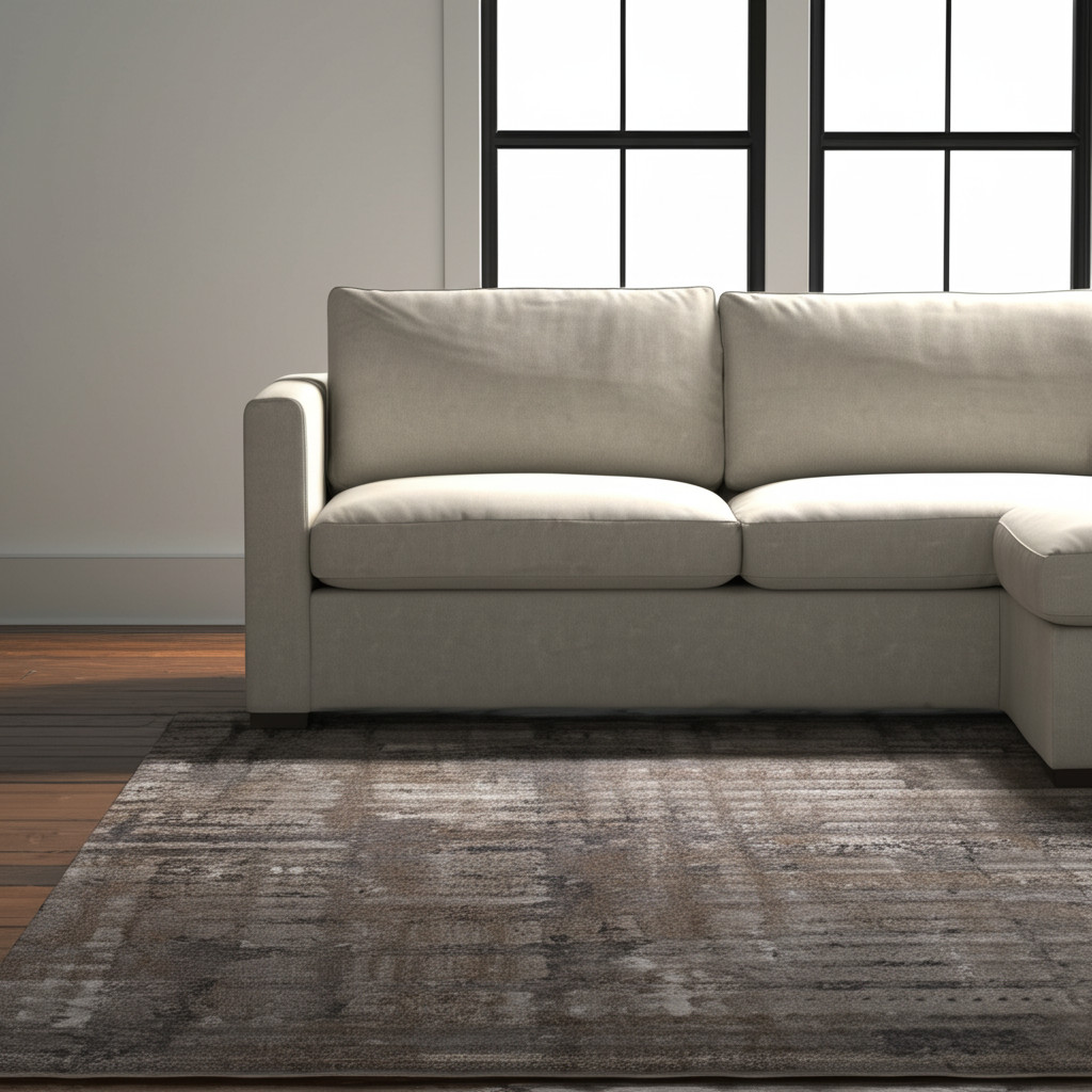 12' X 15' Brown Tan And Ivory Abstract Distressed Area Rug-616959-1