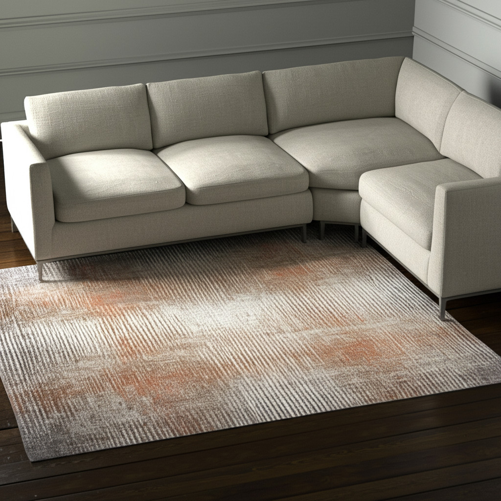 12' X 15' Ivory Taupe And Pink Abstract Area Rug-616984-1