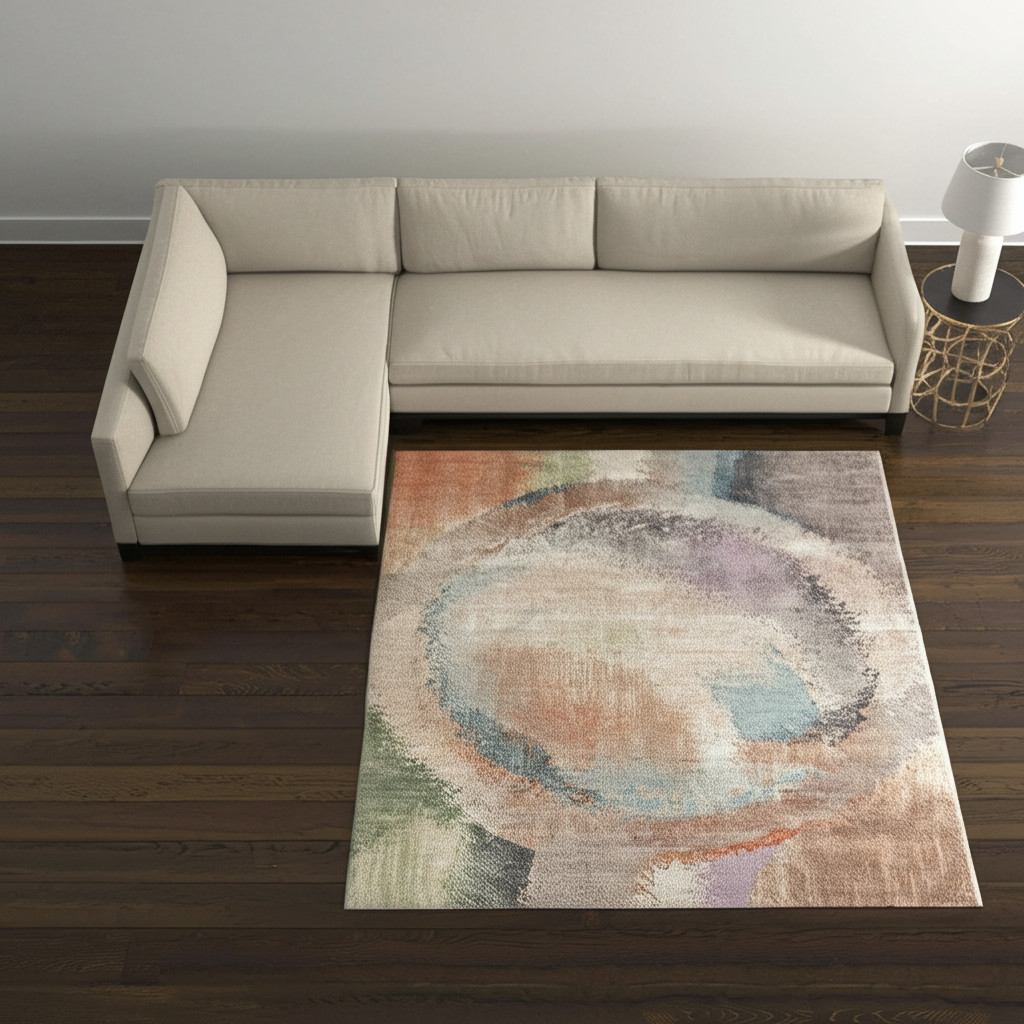 12' X 15' Brown Tan And Blue Abstract Distressed Area Rug-616992-1