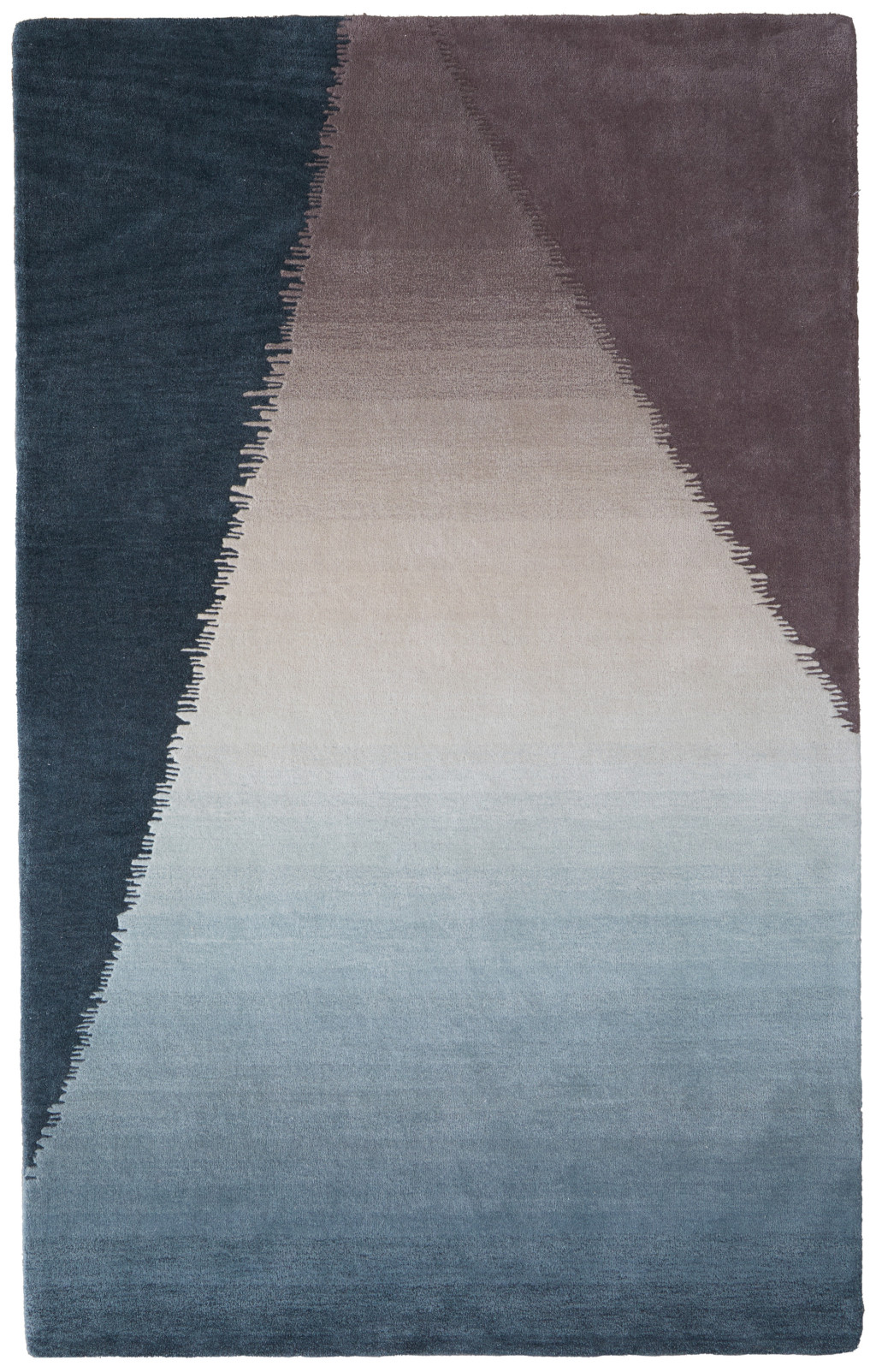 5' X 8' Taupe Blue And Tan Geometric Hand Tufted Area Rug-617061-1