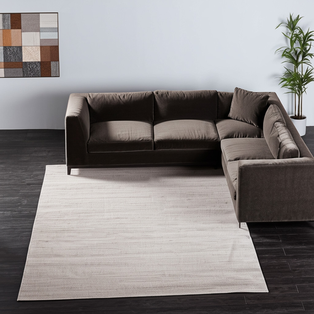 8' X 10' Ivory And Tan Hand Woven Distressed Area Rug-617274-1